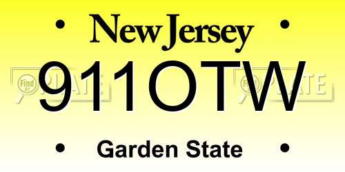 911OTW New Jersey License Plate
