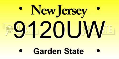 9120UW New Jersey License Plate