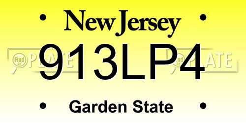 913LP4 New Jersey License Plate