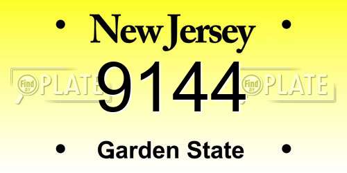 9144 New Jersey License Plate