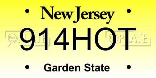 914HOT New Jersey License Plate