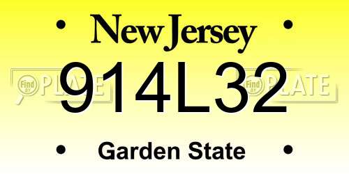 914L32 New Jersey License Plate