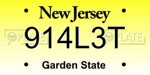 914L3T New Jersey License Plate