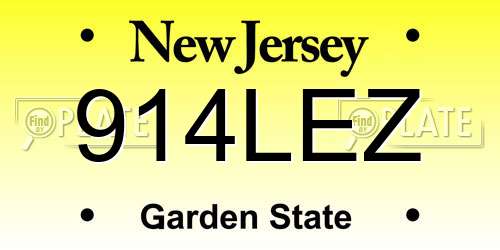 914LEZ New Jersey License Plate