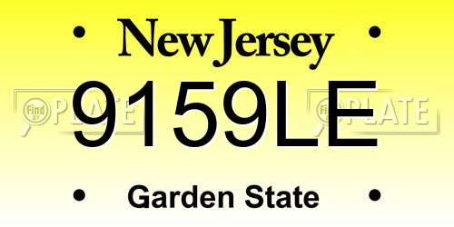9159LE New Jersey License Plate