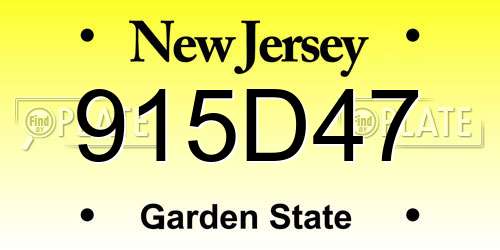 915D47 New Jersey License Plate