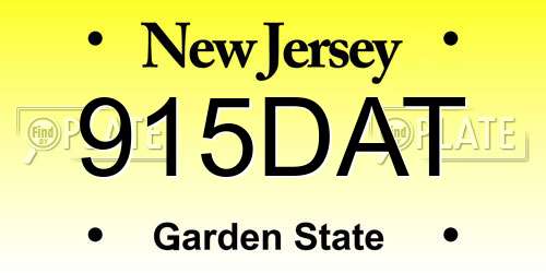 915DAT New Jersey License Plate
