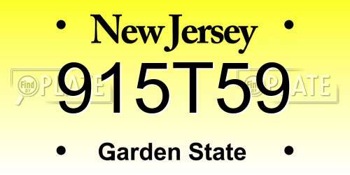 915T59 New Jersey License Plate
