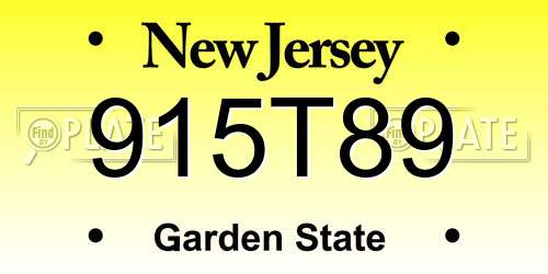 915T89 New Jersey License Plate