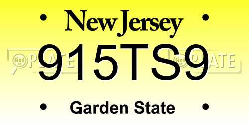 915TS9 New Jersey License Plate