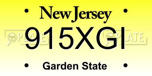 915XGI New Jersey License Plate