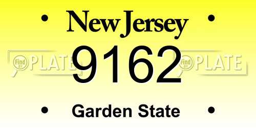 9162 New Jersey License Plate