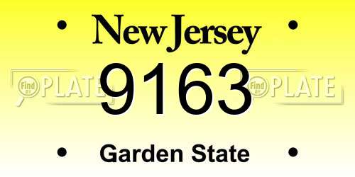 9163 New Jersey License Plate