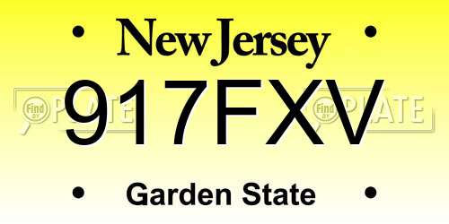 917FXV New Jersey License Plate