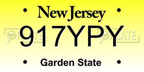 917YPY New Jersey License Plate