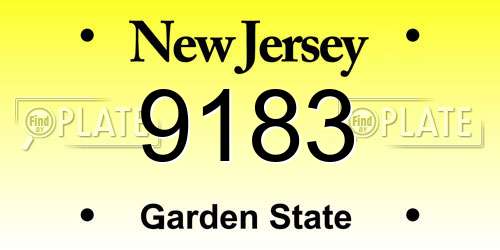 9183 New Jersey License Plate