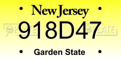 918D47 New Jersey License Plate
