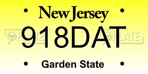 918DAT New Jersey License Plate