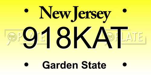 918KAT New Jersey License Plate