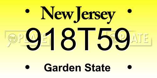 918T59 New Jersey License Plate