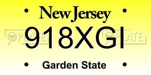 918XGI New Jersey License Plate
