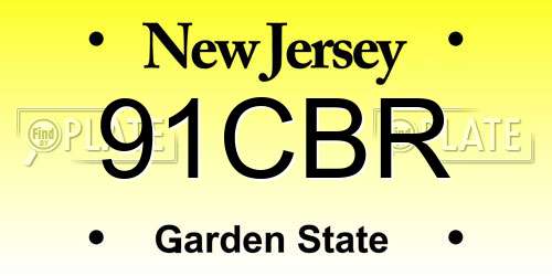 91CBR New Jersey License Plate