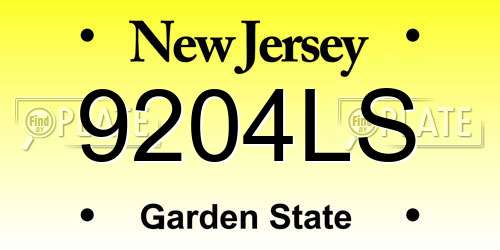 9204LS New Jersey License Plate