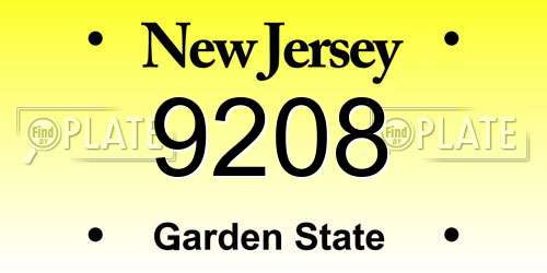 9208 New Jersey License Plate