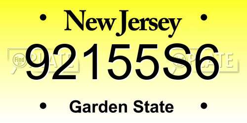 92155S6 New Jersey License Plate