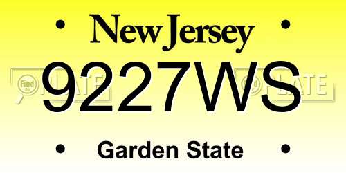 9227WS New Jersey License Plate