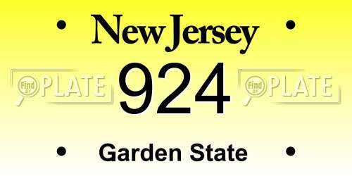 924 New Jersey License Plate