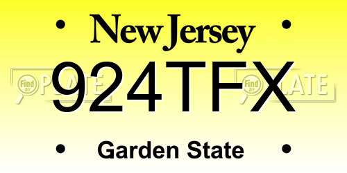 924TFX New Jersey License Plate