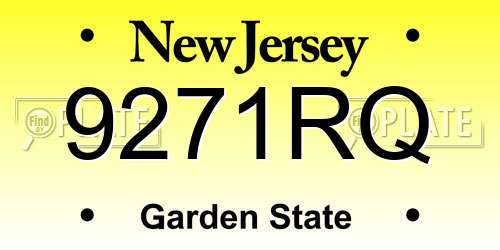 9271RQ New Jersey License Plate