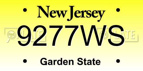 9277WS New Jersey License Plate
