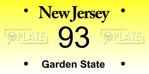 93 New Jersey License Plate