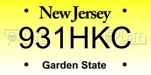 931HKC New Jersey License Plate