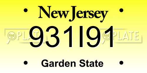 931I91 New Jersey License Plate