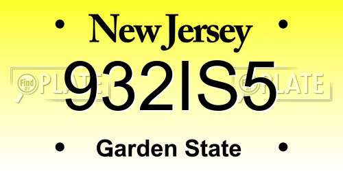 932IS5 New Jersey License Plate
