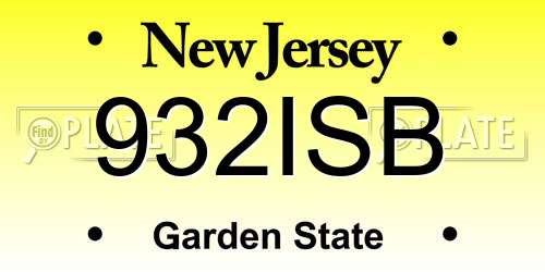 932ISB New Jersey License Plate