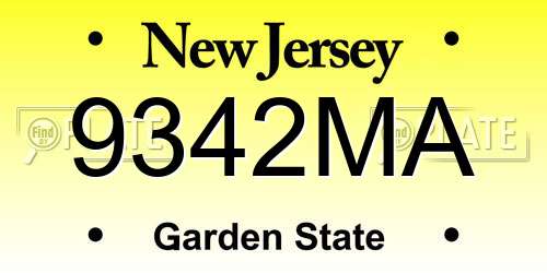 9342MA New Jersey License Plate