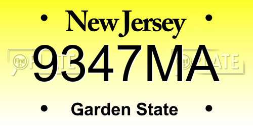 9347MA New Jersey License Plate