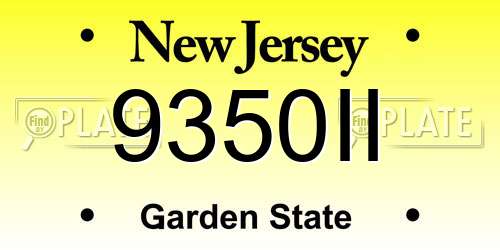 9350II New Jersey License Plate