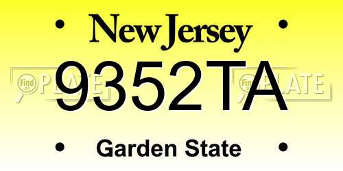 9352TA New Jersey License Plate