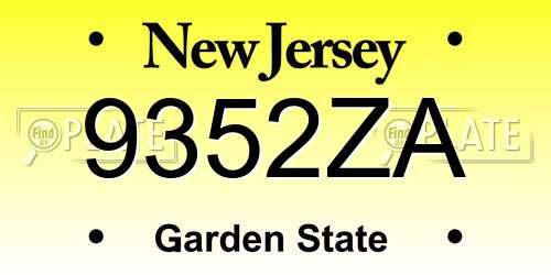 9352ZA New Jersey License Plate