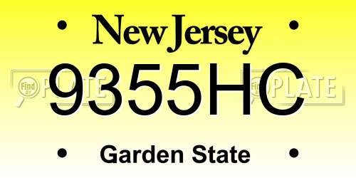 9355HC New Jersey License Plate