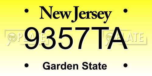 9357TA New Jersey License Plate