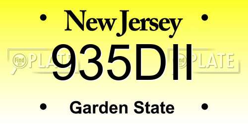935DII New Jersey License Plate