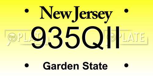 935QII New Jersey License Plate