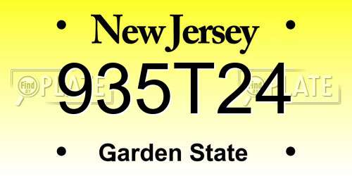 935T24 New Jersey License Plate