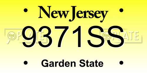9371SS New Jersey License Plate